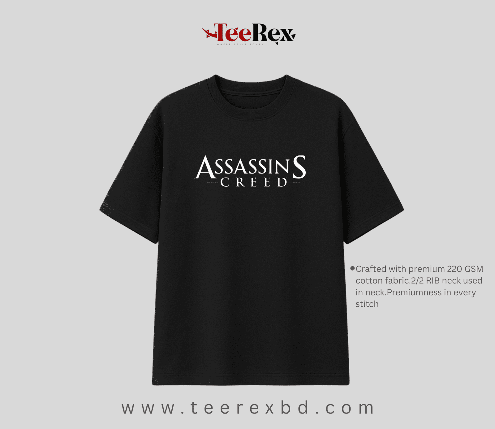 Crafted with premium 280 GSM cotton fabric.22 RIB neck used in neck. (3).png